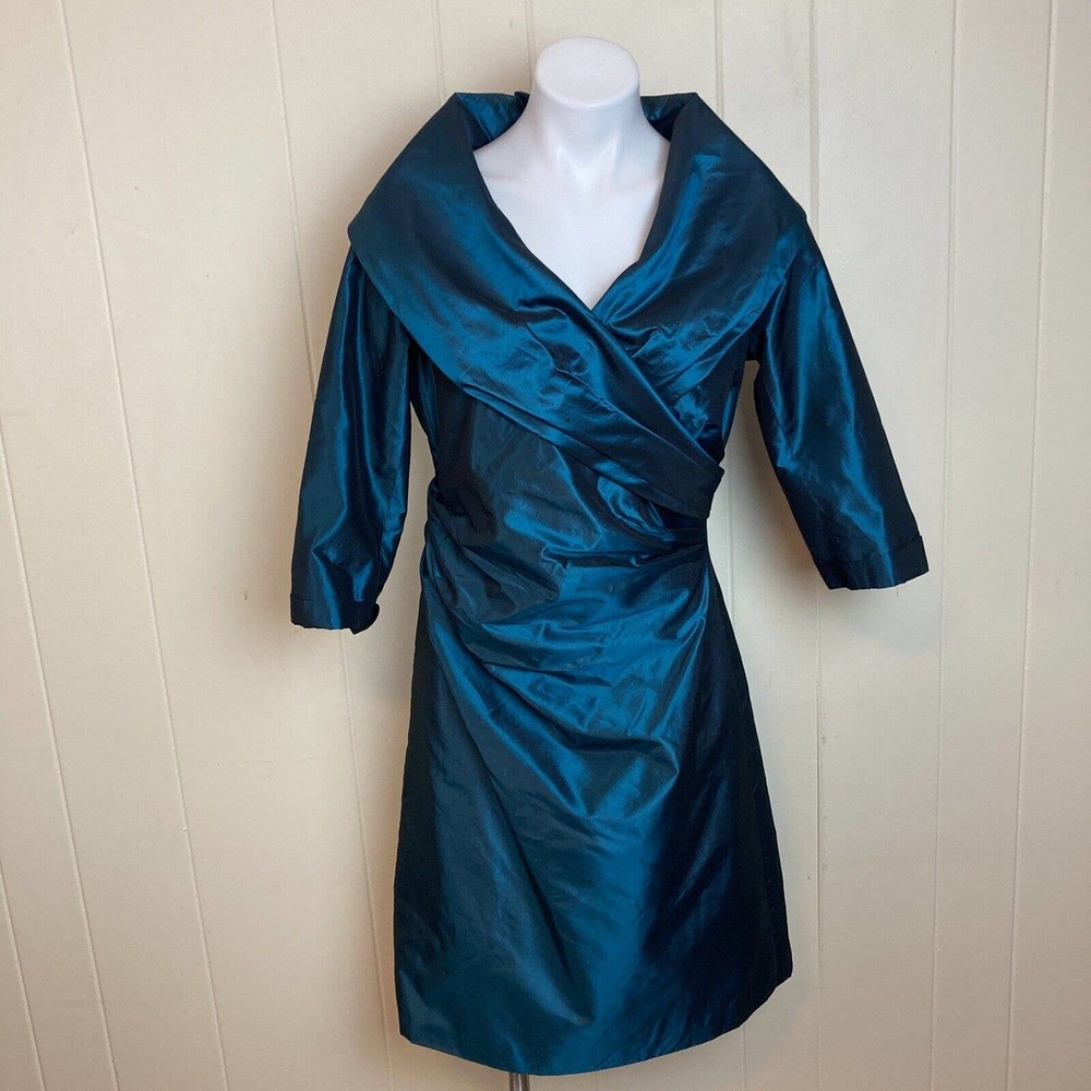 Vintage Teri Jon by Rickie Freeman Dress Medium Mother of the Bride Dark Teal